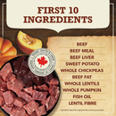 ACANA Singles Beef with Pumpkin first ingredients