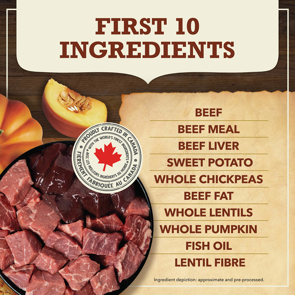ACANA Singles Beef with Pumpkin first ingredients