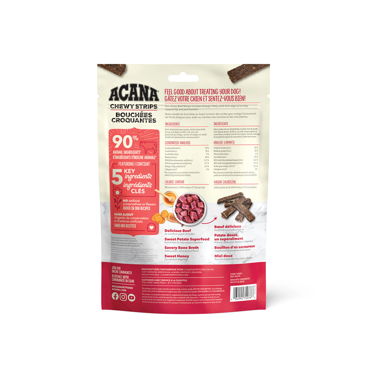 Acana - Chewy Strips - Beef Recipe (For Dogs)