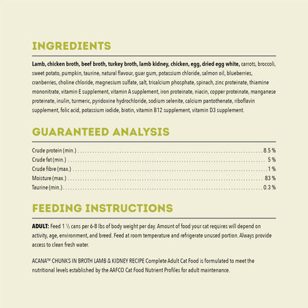 Acana - Chunks in Broth - Lamb & Kidney Recipe (Wet Cat Food)