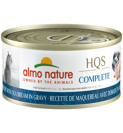 Almo Nature - HQS Complete Mackerel Recipe with Sea Bream in Gravy |Wet Cat Food Toronto