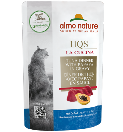 Almo Nature - HQS La Cucina Tuna Dinner with Papaya in Gravy | Wet Cat Food