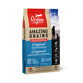 ORIJEN Amazing Grains Original high-protein dry dog food bag