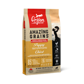 ORIJEN Amazing Grains Puppy high-protein dry puppy food bag