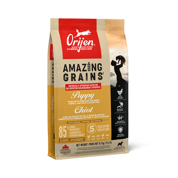 ORIJEN Amazing Grains Puppy high-protein dry puppy food bag