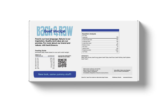 Back2Raw - Basics Beef Recipe (12lb For Dogs) - Frozen Product