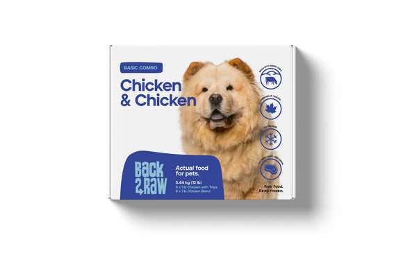 Back2Raw - Basics Chicken with Tripe & Chicken Blend (12lb For Dogs) - Frozen Product