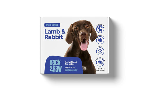 Back2Raw - Basics Lamb Recipe & Rabbit Blend (12lb For Dogs) - Frozen Product