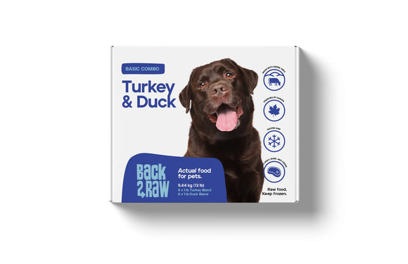 Back2Raw - Basics Turkey Blend & Duck Blend (12lb For Dogs) - Frozen Product