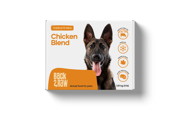 Back2Raw - Complete Chicken Blend (4lb For Dogs) - Frozen Product