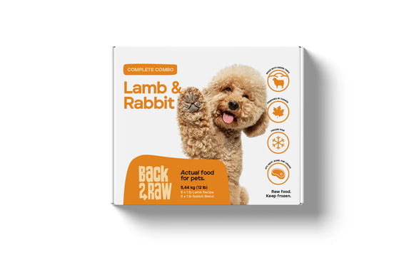 Back2Raw - Complete Lamb Recipe & Rabbit Blend (12lb For Dogs) - Frozen Product