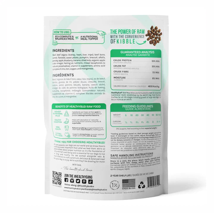 healthybud - Raw Freeze-Dried Beef Meal Bites (For Dogs)