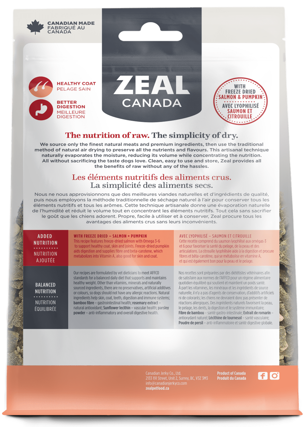 Zeal Canada - Gently Air-Dried Beef With Freeze-Dried Salmon & Pumpkin (For Dogs)