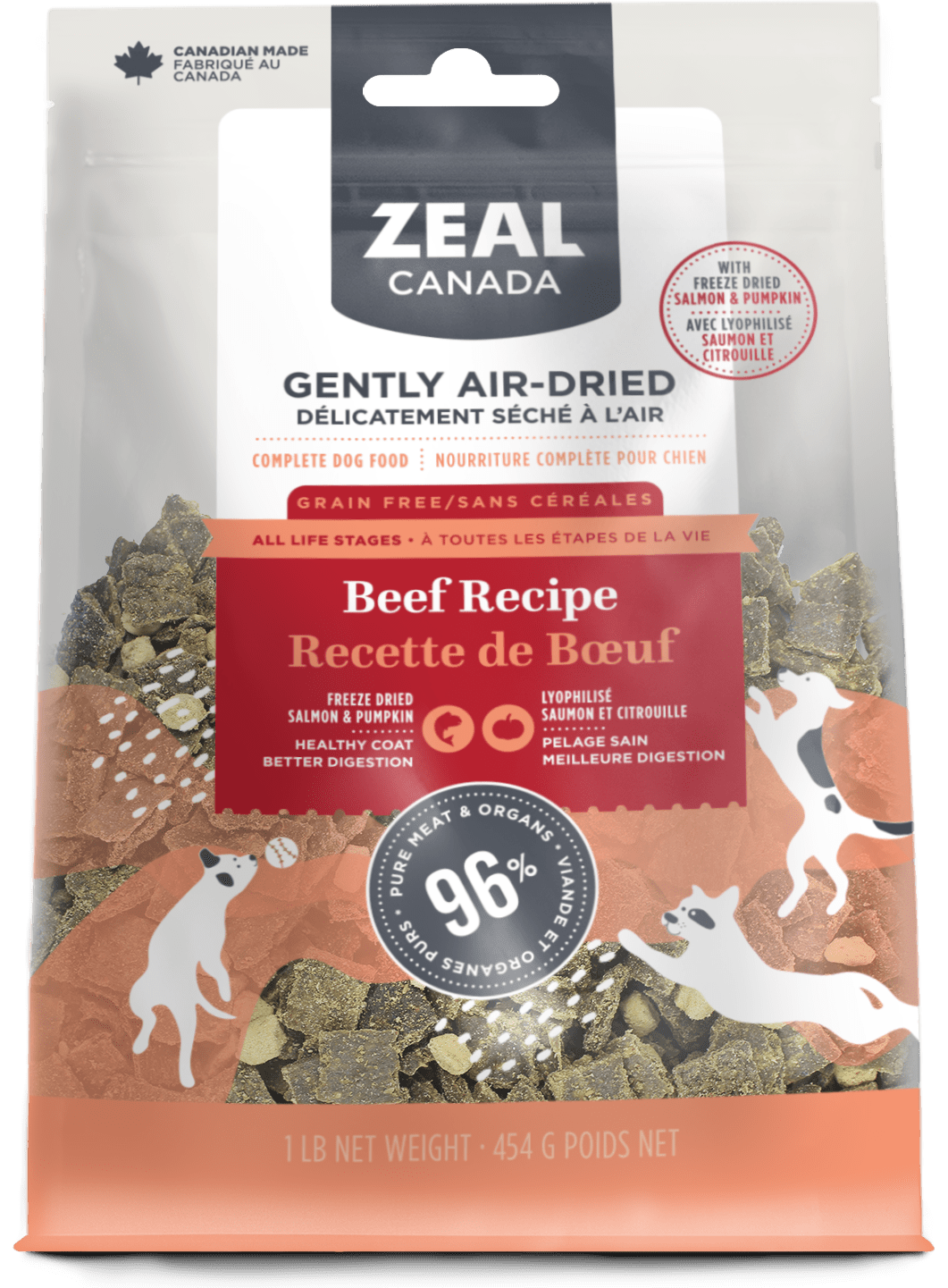 Zeal Canada - Gently Air-Dried Beef With Freeze-Dried Salmon & Pumpkin (For Dogs)