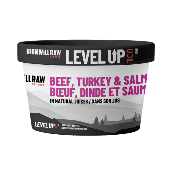 Iron Will Raw Level Up Cup Beef, Turkey & Salmon