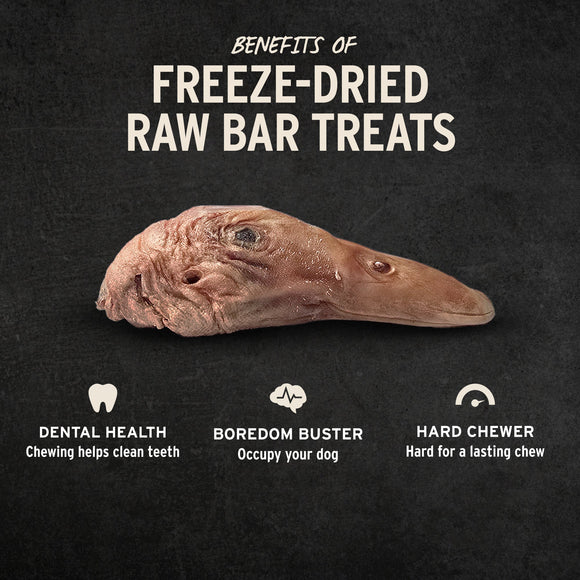 Vital Essentials Raw Bar Freeze-Dried Duck Heads Dog Treat