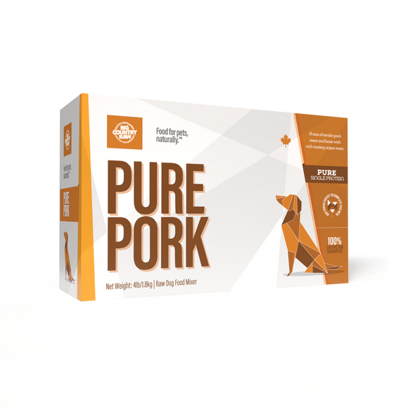 Big Country Raw - Pure Pork Carton (4lb) - Frozen Product