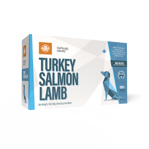 Big Country Raw - Turkey Salmon Lamb Carton (4lb) - Frozen Product