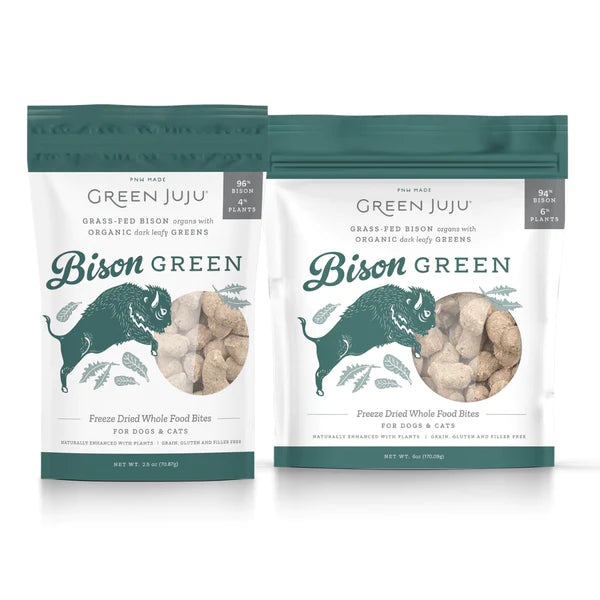 Green Juju - Bison Green Whole Food Bites Pack (For Dogs & Cats)