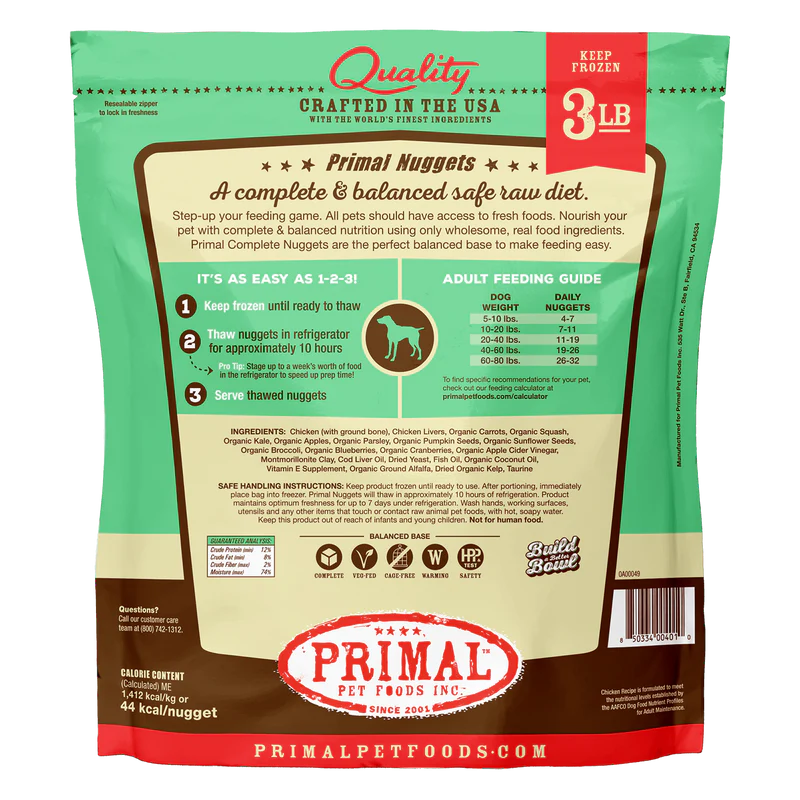 Primal - Nuggets - Raw Chicken Nuggets (For Dogs) - Frozen Product