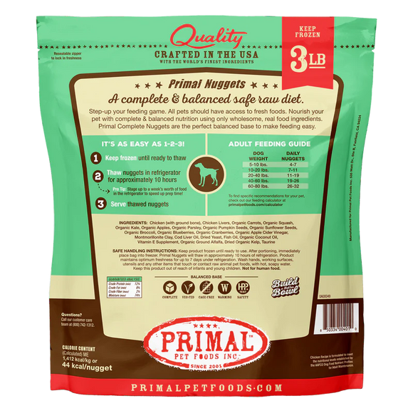 Primal - Nuggets - Raw Chicken Nuggets (For Dogs) - Frozen Product