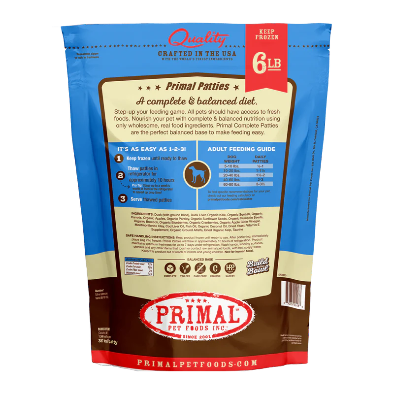 Primal - Patties - Raw Duck Patties (For Dogs) - Frozen Product-2