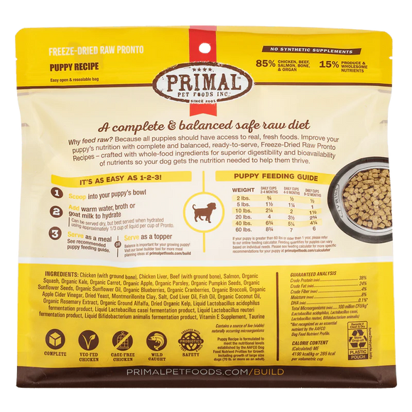 Primal - Pronto - Freeze Dried Raw Pronto - Chicken & Salmon Recipe (For Puppies)