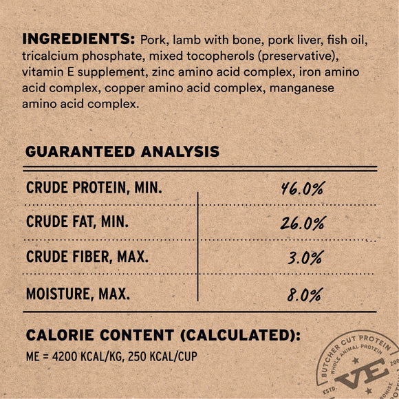 Vital Essentials Micro Nibs - Freeze-Dried Pork & Lamb Entree (For Cats)