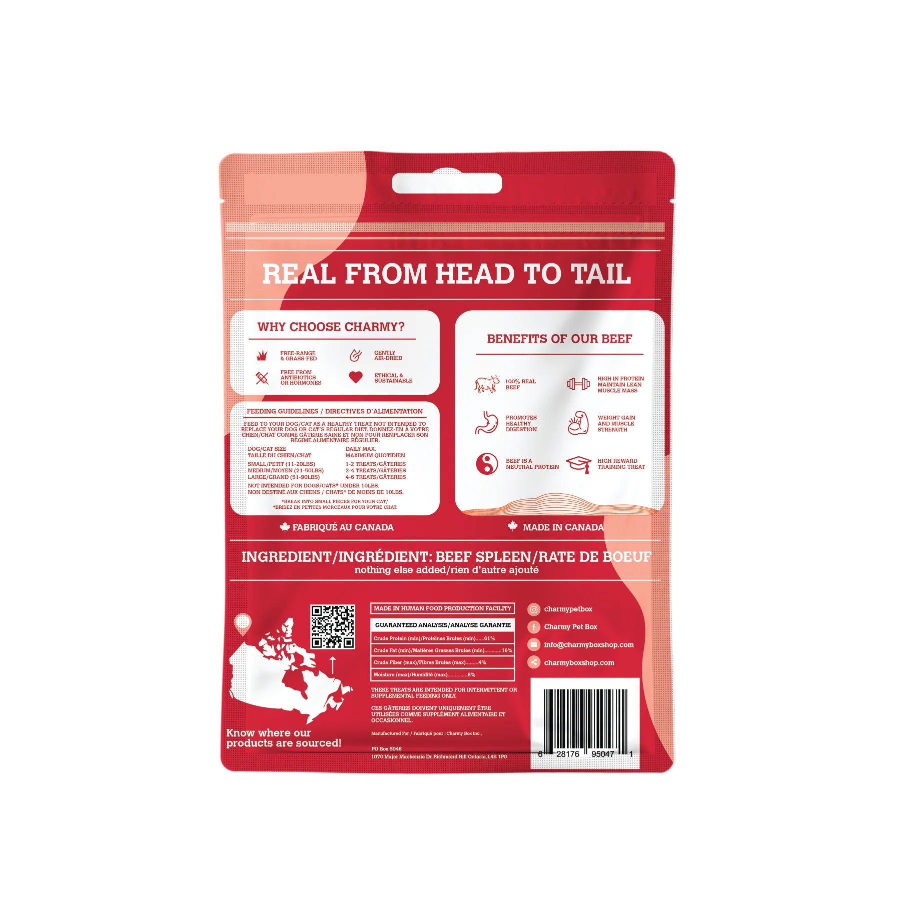 Charmy - Beef Spleen (Treats For Dogs & Cats)