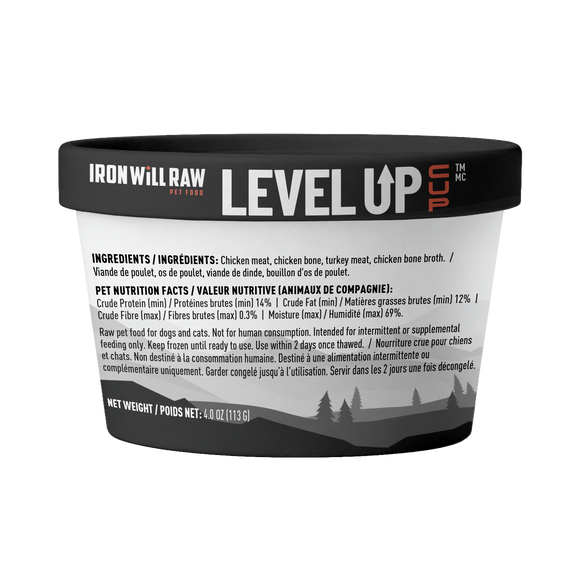 Iron Will Raw Level Up Cup Chicken & Turkey back