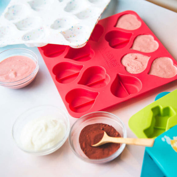 Homemade heart-shaped dog treats