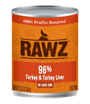 RAWZ - 96% Turkey & Turkey Liver Pate (Wet Dog Food)
