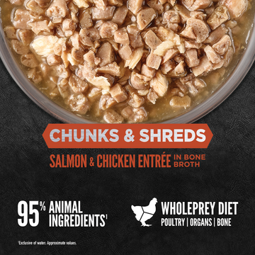 ORIJEN Chunks & Shreds Salmon & Chicken Entrée product details 1