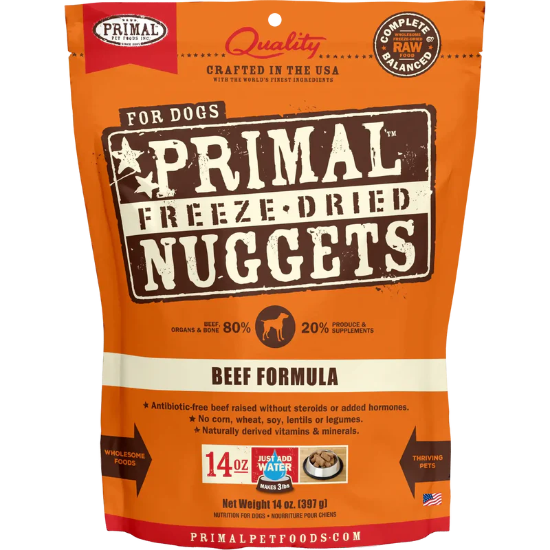 Primal - Nuggets - Freeze Dried Nuggets - Beef Formula (Dog Food)