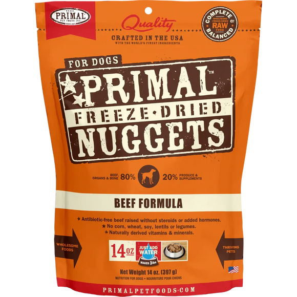 Primal - Nuggets - Freeze Dried Nuggets - Beef Formula (Dog Food)
