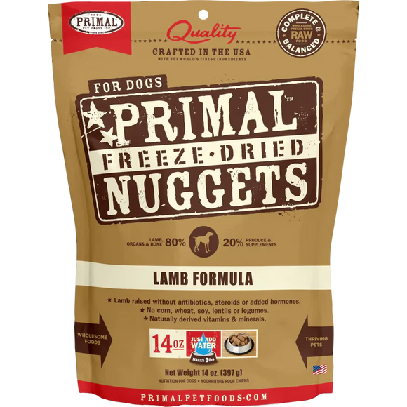Primal - Nuggets - Freeze Dried Nuggets - Lamb Formula (Dog Food)