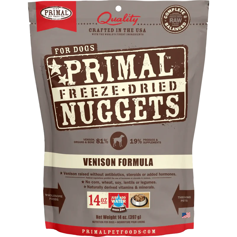 Primal - Nuggets - Freeze Dried Nuggets - Venison Formula (Dog Food)