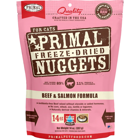Primal - Nuggets - Freeze Dried Nuggets - Beef & Salmon Formula (Cat Food)