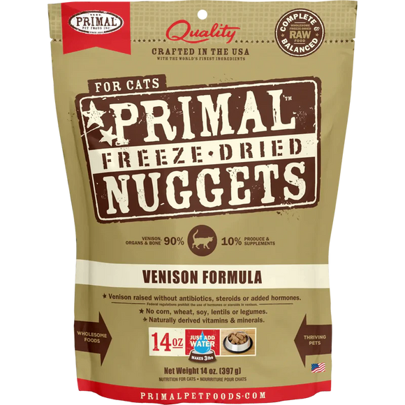 Primal - Nuggets - Freeze Dried Nuggets - Venison Formula (Cat Food)