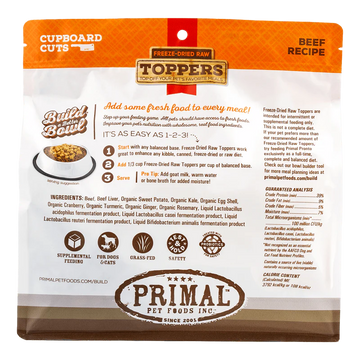 Primal - Beef Freeze-Dried Raw Toppers (Dog/Cat)
