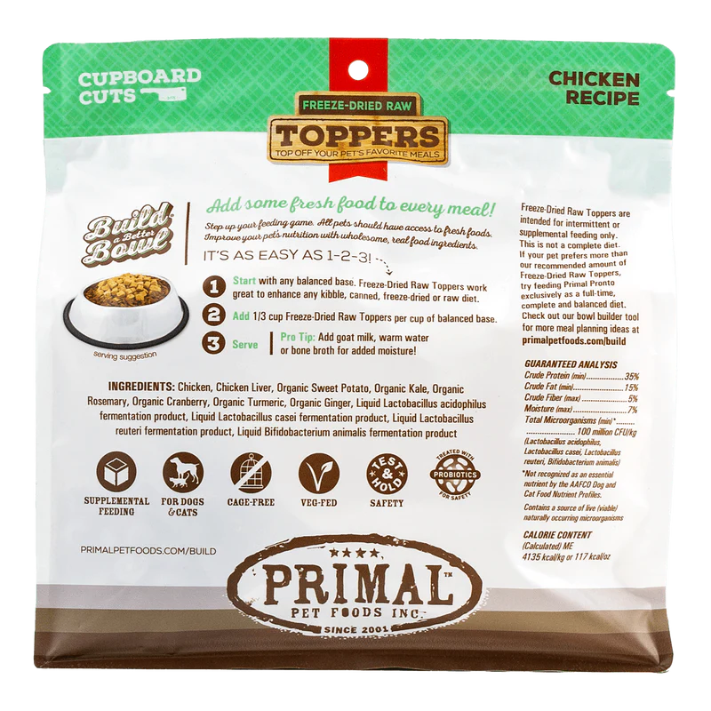 Primal - Chicken Freeze-Dried Raw Toppers (Dog/Cat)