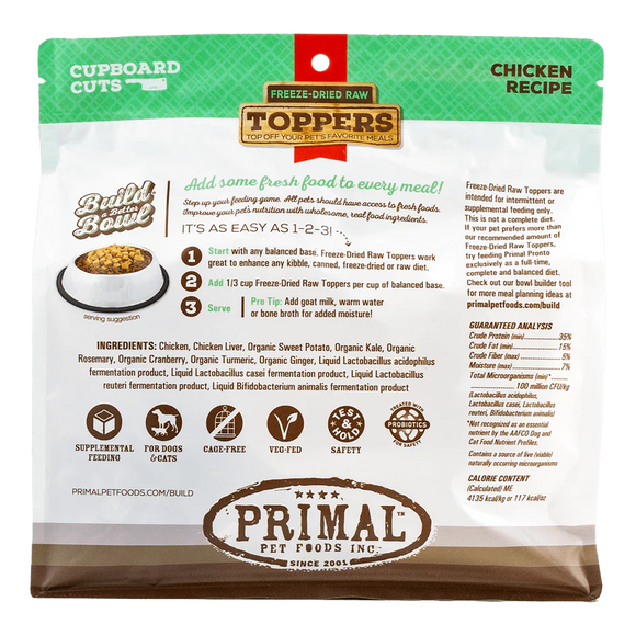 Primal - Chicken Freeze-Dried Raw Toppers (Dog/Cat)