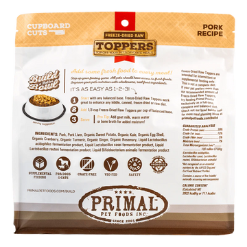 Primal - Cupboard Cuts - Pork Freeze-Dried Raw Toppers (Dog/Cat)