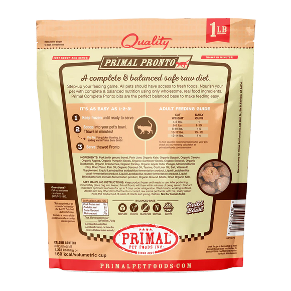 Primal - Pronto - Raw Pork (For Cats) - Frozen Product