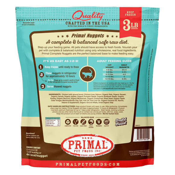Primal -  Nuggets - Raw Chicken & Salmon (For Cats) - Frozen Product