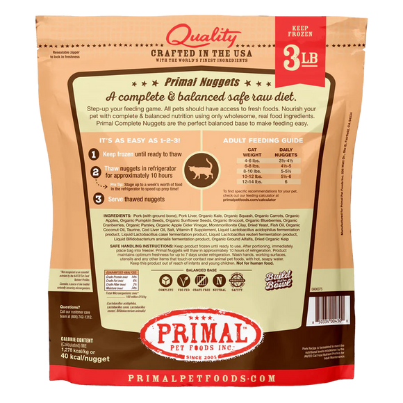 Primal - Nuggets - Raw Pork (For Cats) - Frozen Product
