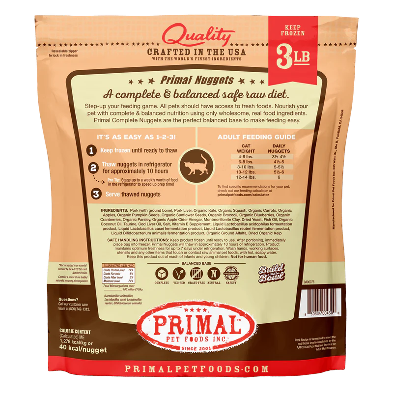 Primal - Nuggets - Raw Pork (For Cats) - Frozen Product