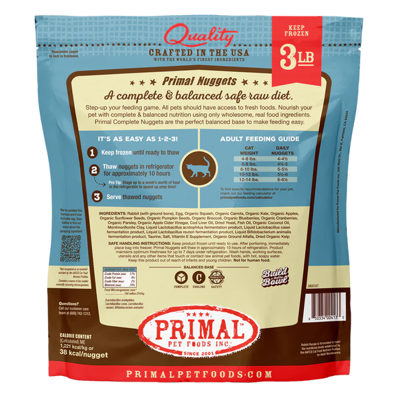 Primal - Nuggets - Raw Rabbit (For Cats) - Frozen Product