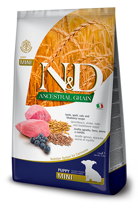 Farmina - N&D Ancestral Grain - Lamb & Blueberry Mini (Dry Puppy Food)