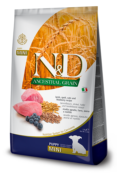 Farmina - N&D Ancestral Grain - Lamb & Blueberry Mini (Dry Puppy Food)